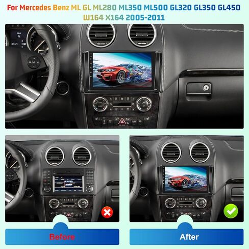 4+64g Android Car Steroo for Mercedes Benz ML GL ML350 GL450 W164 GL320 X164 ML500 ML280 GL350 2005-2011 ، CARPLAY و Android Auto - 9 بوصة in Kuwait
