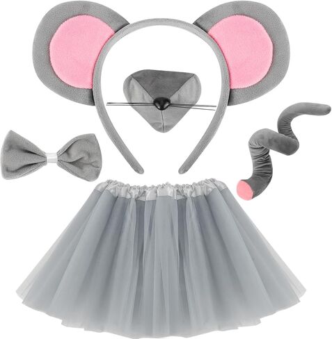 Pig Costume Set for Women Adult Piggy Ears Headband Bowtie Nose Tail and Tutu Dress Halloween Piglet Ears Costume Adult Animal Cosplay Dress Kit Accessories Pink in Saudi Arabia