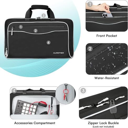 DJ Bag for DDJ-FLX4/DDJ 200/DDJ 400/DDJ REV1, Padded DJ Controller Crossbody Bag with 4 Pockets for 17.3 Inch Laptop, Cables, DJ Mixer Case with Adjustable Shoulder Strap for DJ Equipment in Kuwait