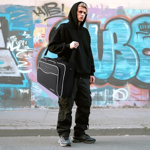 DJ Bag for DDJ-FLX4/DDJ 200/DDJ 400/DDJ REV1, Padded DJ Controller Crossbody Bag with 4 Pockets for 17.3 Inch Laptop, Cables, DJ Mixer Case with Adjustable Shoulder Strap for DJ Equipment in Kuwait