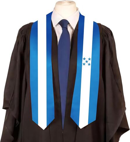 El Salvador Flag Graduation Stole Satin Stole Scarf for Study Aboard International Students 72" Length in Saudi Arabia