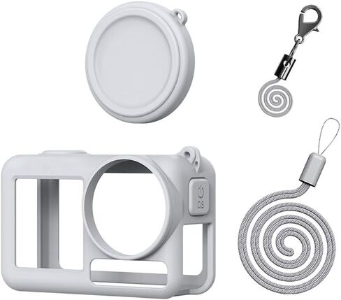 Osmo Action5 Pro Silicone Cover,Lens Cap Cover and Silicone Case Sleeve Camera Cover for DJI Osmo Action 5 Pro with Lanyard (Black) in Saudi Arabia