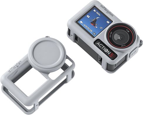 Osmo Action5 Pro Silicone Cover,Lens Cap Cover and Silicone Case Sleeve Camera Cover for DJI Osmo Action 5 Pro with Lanyard (Black) in Saudi Arabia