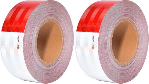 SWRT 2 Inch x 160 Feet DOT-C2 Reflective Tape Red White Reflective Tape Outdoor Waterproof Conspicuity Strong Adhesive Reflector Tape Warning Safety Reflective Tape for Vehicles Trailers Boats Signs in Kuwait