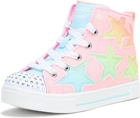 SKECHERS Girls Twinkle Sparks-Stellar Star Sneaker, Silver/Multi, 8 Toddler in Saudi Arabia