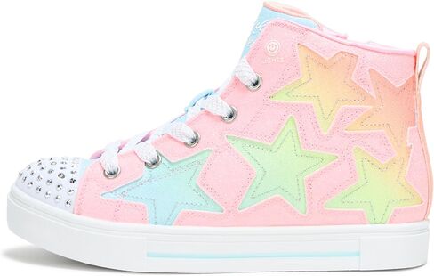 SKECHERS Girls Twinkle Sparks-Stellar Star Sneaker, Silver/Multi, 8 Toddler in Saudi Arabia