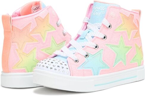 SKECHERS Girls Twinkle Sparks-Stellar Star Sneaker, Silver/Multi, 8 Toddler in Saudi Arabia