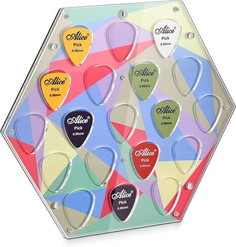 24 Slots Picks Guitar Pick Display Case Holder Wall Mountable Guitar Pick Storage Holder Case Gifts for Men Music Lovers Players Guitarist Collectible Decoration (Clear) in Kuwait