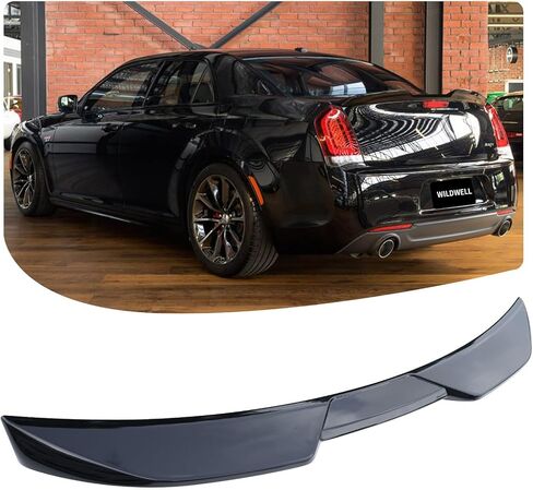 المفسد الجذع الخلفي Wildwell لعام 2011-2023 Chrysler 300 300C 300S Touring Limited ، المفسد الخلفي Highkick Duckbill Wing Wing Material Matte Black in Kuwait