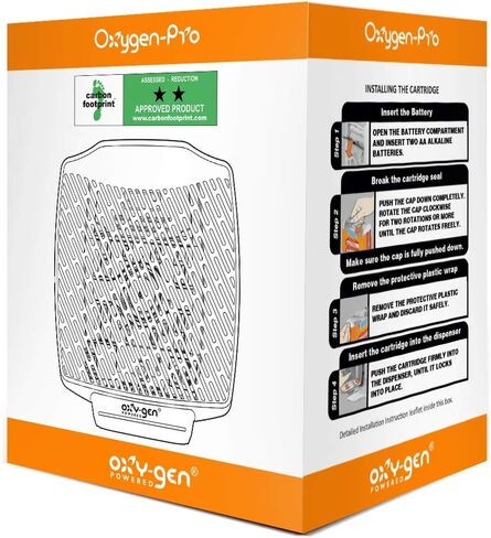 Oxygen-Pro - Fragrance Dispenser, Commercial Air Freshener and Deodorizer, Wall Mounted, Battery Operated Automatic Dispenser, Odor Eliminator and Fragrancing System (6 Pack) in Saudi Arabia