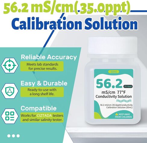 1413 μS/cm Calibration Solution 50mL Conductivity Standard Calibration Solution Kit 4-Pack for EC TDS Meter Hydroponics Conductivity Tester in Kuwait