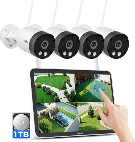 Hiseeu 8MP Wireless Security Camera, 5G/2.4G WiFi 4K Camera, Full Color Night Vision, Motion Detection, Tw-Way Audio, IP66 Waterproof,Ideal for Home & Business, Work with WiFi Outdoor System in Saudi Arabia