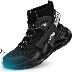 Men's Black Steel Toe Work Shoes, Industrial & Construction Shoes, Casual, Size 13 in Saudi Arabia