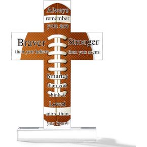 Seeloowy الاكريليك كرة القدم الصليب الهدايا اكسسوارات كرة القدم للرجال ملهمة كرة القدم الصليب الهدايا مع آية الكتاب المقدس كرة القدم هدايا الكتاب الديني لمحبي لاعبي كرة القدم in Kuwait