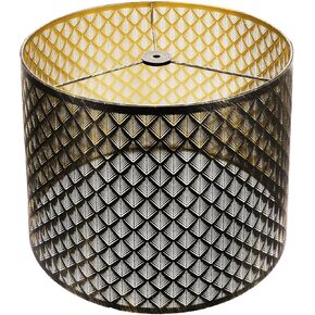 Large Lampshades Set of 2 Drum Lamp Shades 15" Top X 15" Bottom X 12" High, Large Lamp Shade Spider Fitter Brown Lampshades Come with 10" Height Gold Lamp Shade Holder Set of 2 Easy Assembly Required in Kuwait