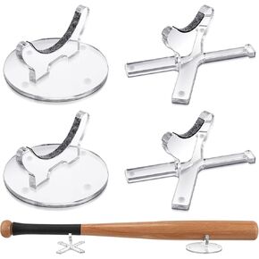 مجموعة حامل مضرب البيسبول المكتبي من Yerliker، تناسب مقاس 2-5/8 بوصة، حامل عرض مضرب بيسبول أكريليك، حامل عرض مضرب بيسبول، حامل مضرب بيسبول، حامل عرض مضرب بيسبول للتذكارات كهدية قابلة للتجميع in Kuwait