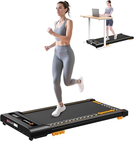 وسادة المشي، جهاز مشي تحت المكتب بقوة 2.5 حصان للمكتب المنزلي، جهاز مشي محمول بسعة 300 رطل مع جهاز تحكم عن بعد وشاشة LED، جهاز مشي 2 في 1 للمشي والركض والجري in Kuwait