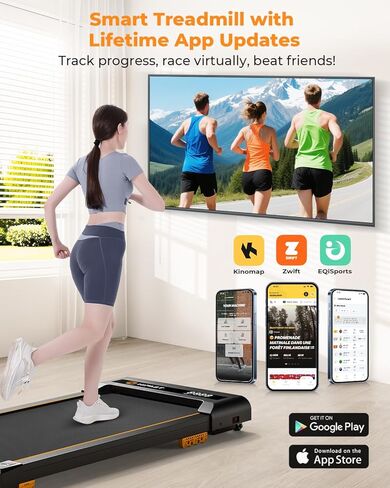 وسادة المشي، جهاز مشي تحت المكتب بقوة 2.5 حصان للمكتب المنزلي، جهاز مشي محمول بسعة 300 رطل مع جهاز تحكم عن بعد وشاشة LED، جهاز مشي 2 في 1 للمشي والركض والجري in Kuwait