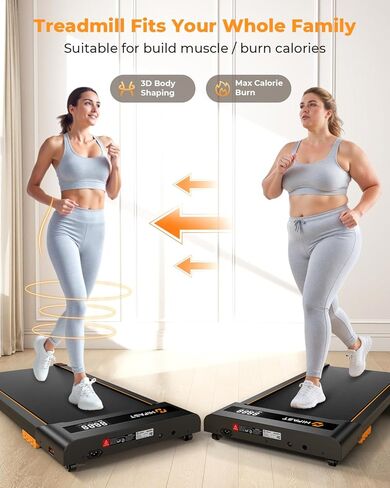 وسادة المشي، جهاز مشي تحت المكتب بقوة 2.5 حصان للمكتب المنزلي، جهاز مشي محمول بسعة 300 رطل مع جهاز تحكم عن بعد وشاشة LED، جهاز مشي 2 في 1 للمشي والركض والجري in Kuwait