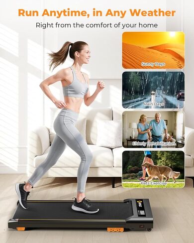 وسادة المشي، جهاز مشي تحت المكتب بقوة 2.5 حصان للمكتب المنزلي، جهاز مشي محمول بسعة 300 رطل مع جهاز تحكم عن بعد وشاشة LED، جهاز مشي 2 في 1 للمشي والركض والجري in Kuwait