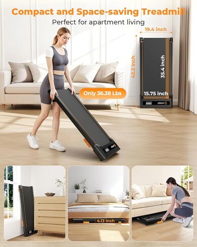 وسادة المشي، جهاز مشي تحت المكتب بقوة 2.5 حصان للمكتب المنزلي، جهاز مشي محمول بسعة 300 رطل مع جهاز تحكم عن بعد وشاشة LED، جهاز مشي 2 في 1 للمشي والركض والجري in Kuwait