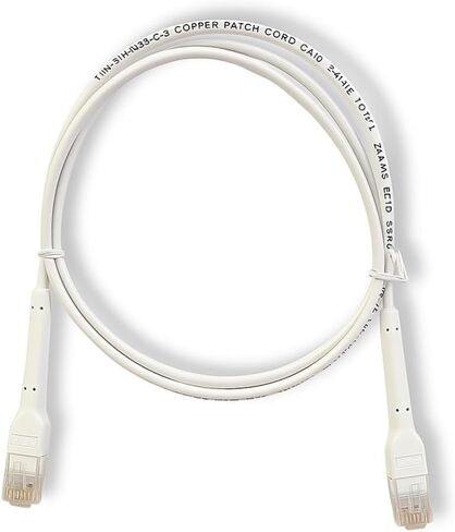 سلك التصحيح النحيف القابل للانحناء الممتاز ، أبيض 10 أقدام ، Cat 6A 10G ، 50Micron in Kuwait
