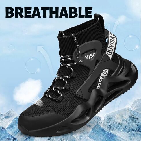 Men's Black Steel Toe Work Shoes, Industrial & Construction Shoes, Casual, Size 13 in Saudi Arabia