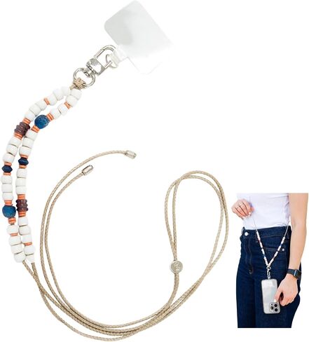 Cell Phone Straps - Handmade Fashion Accessory Lanyard and Wristlet for iPhone and Android (Crossbody, Biscuit) in Saudi Arabia