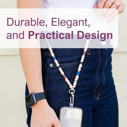 Cell Phone Straps - Handmade Fashion Accessory Lanyard and Wristlet for iPhone and Android (Crossbody, Biscuit) in Saudi Arabia