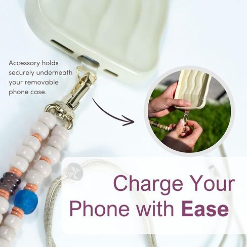 Cell Phone Straps - Handmade Fashion Accessory Lanyard and Wristlet for iPhone and Android (Crossbody, Biscuit) in Saudi Arabia