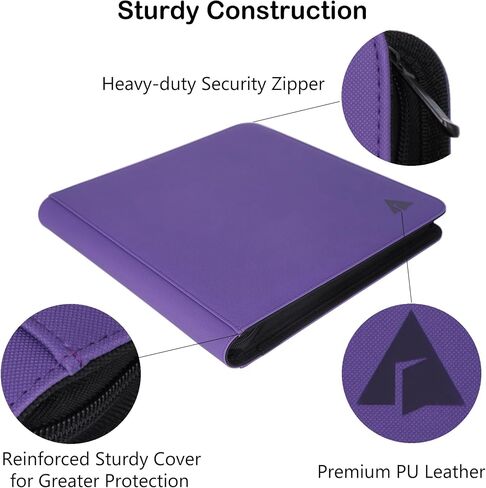 Rayvol Premium 12-Pocket Card Binder - Fits 1104 Trading Cards, Side Loading Ringless Card Collection Album for TCG and Sports Cards in Saudi Arabia