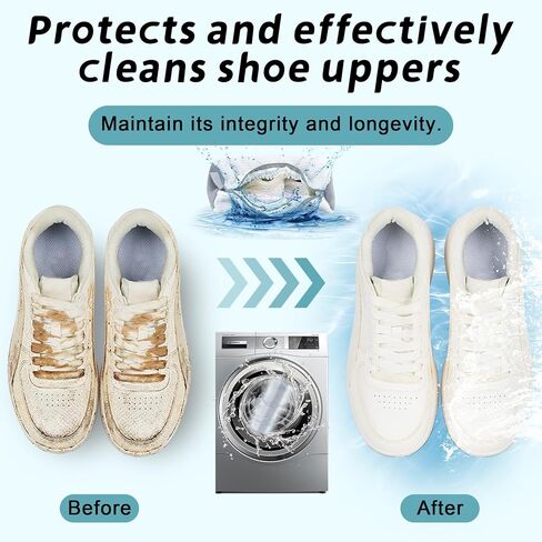 XXL Shoe Washing Machine Bag - 2 Reusable Shoe Cleaning Bags, Shoe Laundry Bag with Zipper Protection Design, 360° Deep Clean for Sneaker Tennis Shoe, Include 2 Shoe Storage Dust Bags (Yellow) in Saudi Arabia