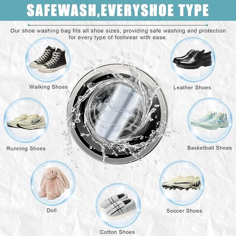 XXL Shoe Washing Machine Bag - 2 Reusable Shoe Cleaning Bags, Shoe Laundry Bag with Zipper Protection Design, 360° Deep Clean for Sneaker Tennis Shoe, Include 2 Shoe Storage Dust Bags (Yellow) in Saudi Arabia