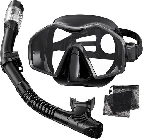 Snorkeling Gear for Adults,Snorkel Mask Adult Dry Snorkel Set Panoramic View Anti-Fog Scuba Diving Mask for Snorkeling Swimming Travel,Snorkel Kit Diving Packages with Carry Bag in Saudi Arabia