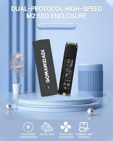 M.2 NVMe SSD Enclosure,10Gbps High-Speed Data Transfer,Supports M.2 NVMe PCIe SSDs (M Key & B+M Key), Fits 2230/2242/2260/2280 Sizes,Plug & Play for Windows, Mac, Linux in Saudi Arabia