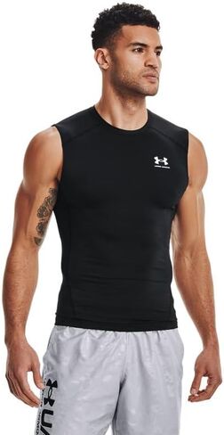 Under Armour Big & Tall HeatGear Armour Comp Sleeveless Black/White 2XT in Saudi Arabia