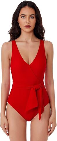 Megan - Women's One Piece Swimsuit with V-Neck and Wraparound Waist Tie, Bathing Suits for Women in Saudi Arabia