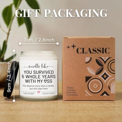 1 Year Anniversary, Gifts for Boyfriend, Girlfriend, Men, Women, 1st Year Paper Anniversary, Gifts for Couple, Him, Her - First Aniversario Candle, One Year Wedding Anniv. Gift for Husband, Wife in Kuwait