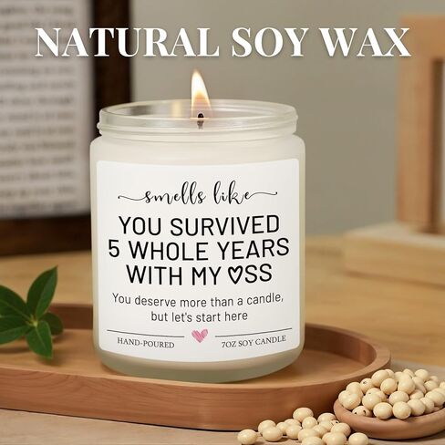 1 Year Anniversary, Gifts for Boyfriend, Girlfriend, Men, Women, 1st Year Paper Anniversary, Gifts for Couple, Him, Her - First Aniversario Candle, One Year Wedding Anniv. Gift for Husband, Wife in Kuwait