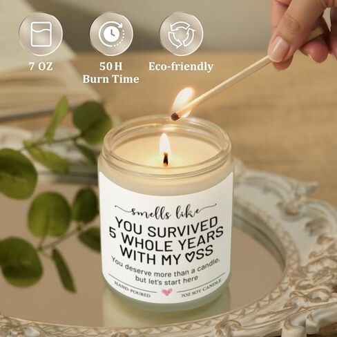 1 Year Anniversary, Gifts for Boyfriend, Girlfriend, Men, Women, 1st Year Paper Anniversary, Gifts for Couple, Him, Her - First Aniversario Candle, One Year Wedding Anniv. Gift for Husband, Wife in Kuwait