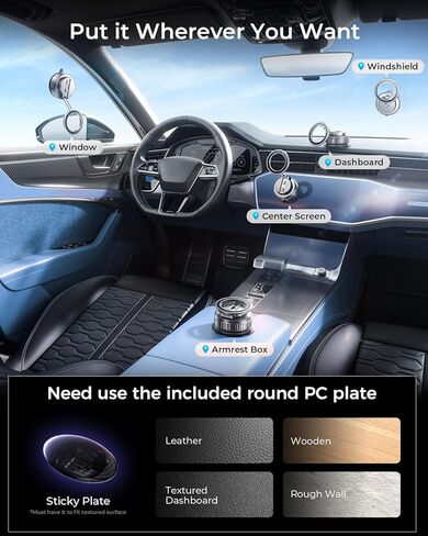 MRGLAS 2025 Upgraded 360° Rotation Vacuum Magnetic Phone Holder Stand,for Magsafe Suction Cup Phone Mount [89+LBS Strongest Suction & Magnetic] Adjustable Swivel Lock, for Your Car/Gym/Mirror/Kitchen in Kuwait