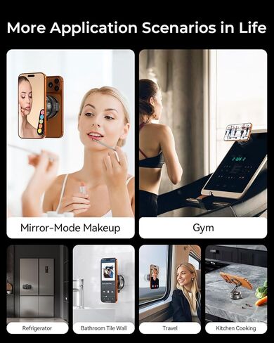 MRGLAS 2025 Upgraded 360° Rotation Vacuum Magnetic Phone Holder Stand,for Magsafe Suction Cup Phone Mount [89+LBS Strongest Suction & Magnetic] Adjustable Swivel Lock, for Your Car/Gym/Mirror/Kitchen in Kuwait