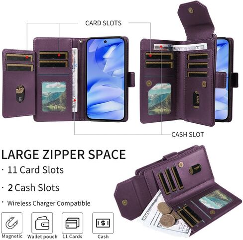Asuwish Phone Case Compatible with Google Pixel 9A 5G Cell Wallet Cover Tempered Glass Screen Protector Flip Credit Card Holder Slot Stand Pixel9A A9 Women Men Folio Purse Lanyard Wrist Strap Black in Saudi Arabia