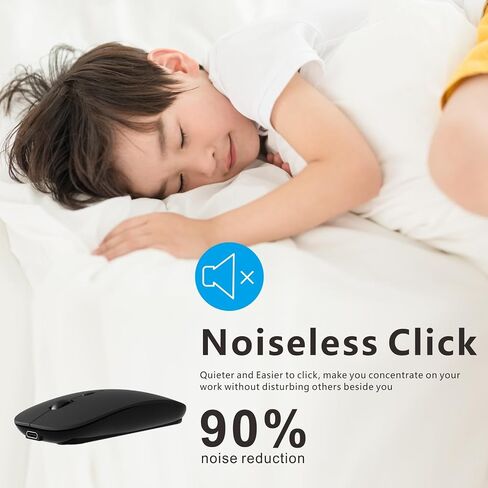 Bluetooth Rechargeable Mouse for iPad Air/iPad Pro/Laptop/Tablet/iPhone/PC, (Not for Mac,MacBook) Silver in Saudi Arabia