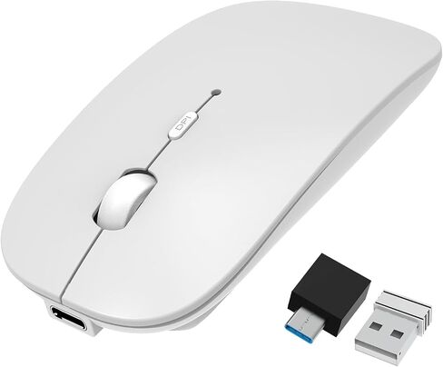 Bluetooth Rechargeable Mouse for iPad Air/iPad Pro/Laptop/Tablet/iPhone/PC, (Not for Mac,MacBook) Silver in Saudi Arabia