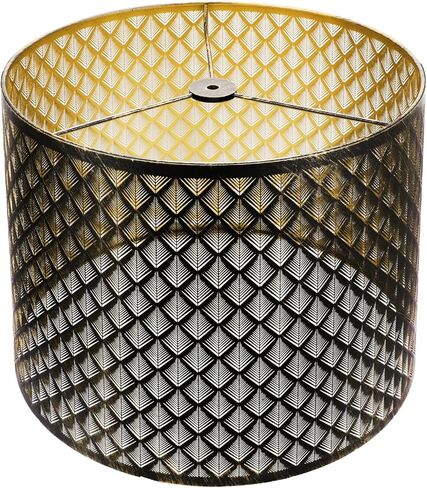 Large Lampshades Set of 2 Drum Lamp Shades 15" Top X 15" Bottom X 12" High, Large Lamp Shade Spider Fitter Brown Lampshades Come with 10" Height Gold Lamp Shade Holder Set of 2 Easy Assembly Required in Kuwait