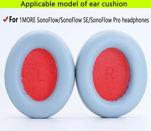 Replacement Ear Pads Compatible with 1MORE SonoFlow/SonoFlow SE/SonoFlow Pro Headphones. Soft Protein Leather and Memory Foam Filling Make Replacement Ear Pads for Repair Accessories (Blue) in Saudi Arabia