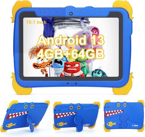 C idea 7 inches Tablet for Kids Age 3-7,Android 13 Kids Tablet, Pre-Installed Learning Educational Apps Todder Tablet, HD IPS Screen for Eye Protection,BT, WiFi, Dual Camera, Gift for Kids (Blue) in Saudi Arabia