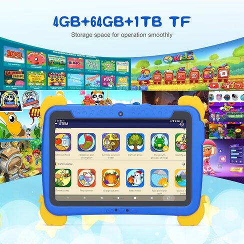 C idea 7 inches Tablet for Kids Age 3-7,Android 13 Kids Tablet, Pre-Installed Learning Educational Apps Todder Tablet, HD IPS Screen for Eye Protection,BT, WiFi, Dual Camera, Gift for Kids (Blue) in Saudi Arabia
