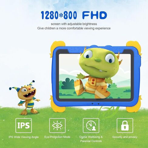 C idea 7 inches Tablet for Kids Age 3-7,Android 13 Kids Tablet, Pre-Installed Learning Educational Apps Todder Tablet, HD IPS Screen for Eye Protection,BT, WiFi, Dual Camera, Gift for Kids (Blue) in Saudi Arabia